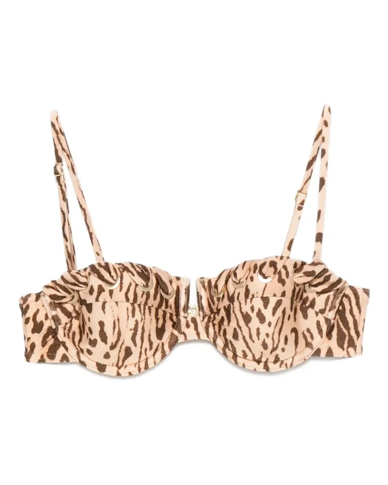 Zimmermann Bikinioberteil mit Leoparden-Print - Nude Nude