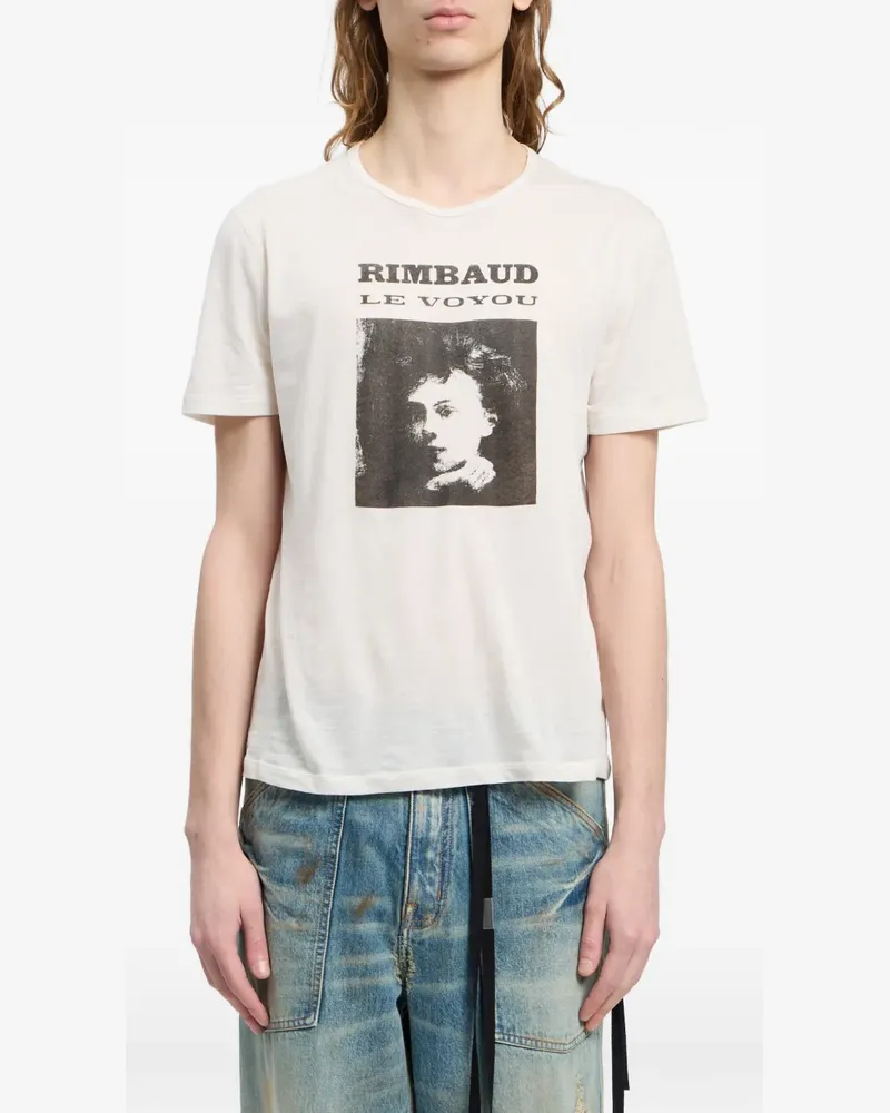Ann Demeulemeester T-Shirt mit grafischem Print - Weiß Weiß