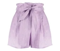 Shorts mit Paperbag-Taille - Violett