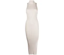 Geripptes Rhea Kleid in Metallic-Optik
