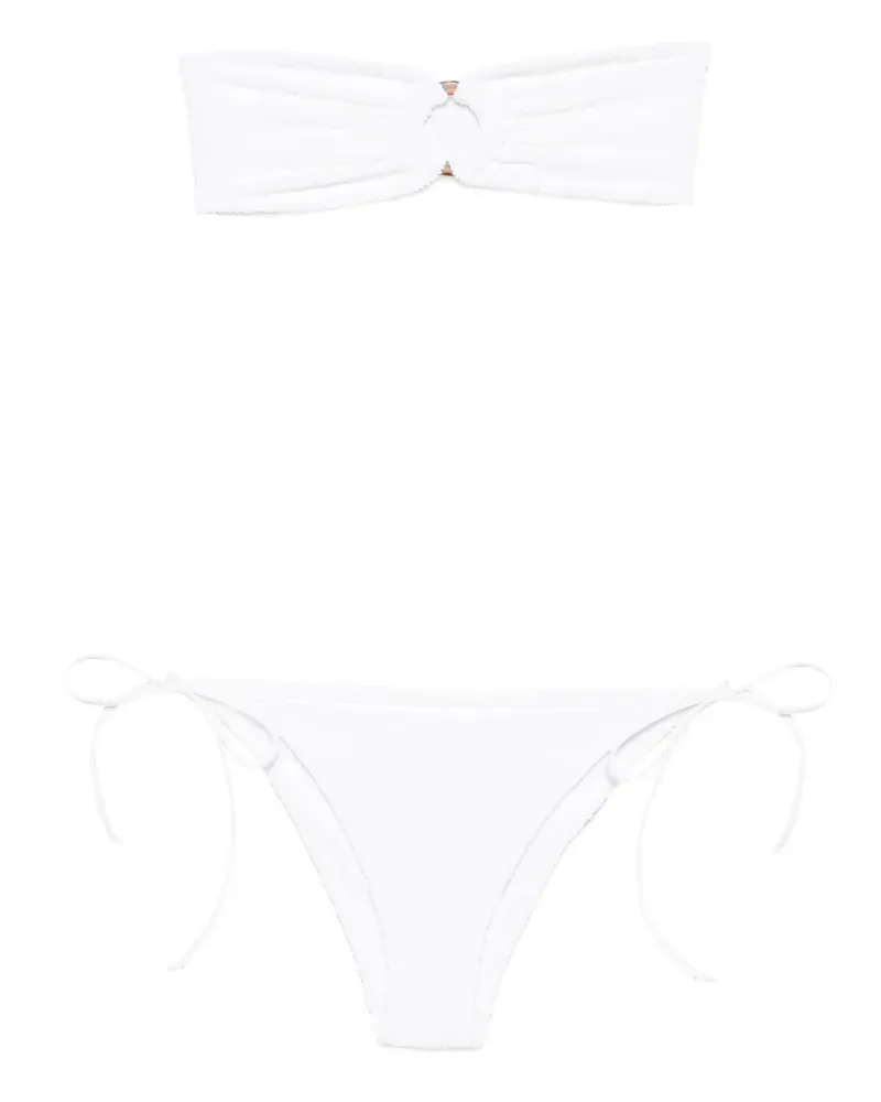 MC2 Saint Barth ring-detail smocked bikini - Weiß Weiß