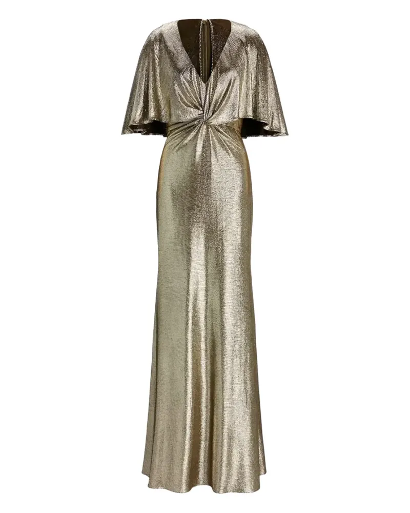Ralph Lauren metallic-effect ruffled-detail maxi dress - Gold Gold