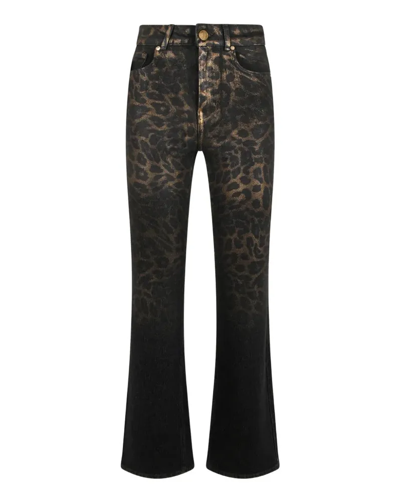 Roberto Cavalli leopard-print metallic-effect jeans - Schwarz Schwarz