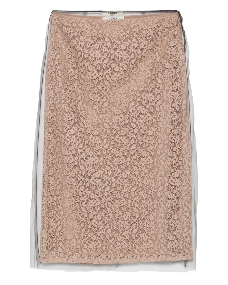 Fendi Midirock aus Spitze - Nude Nude