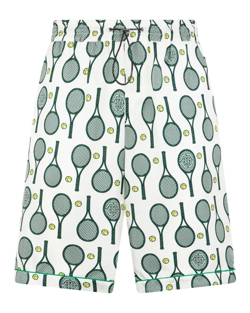 Philipp Plein Shorts mit Tennis-Print - Weiß Weiß