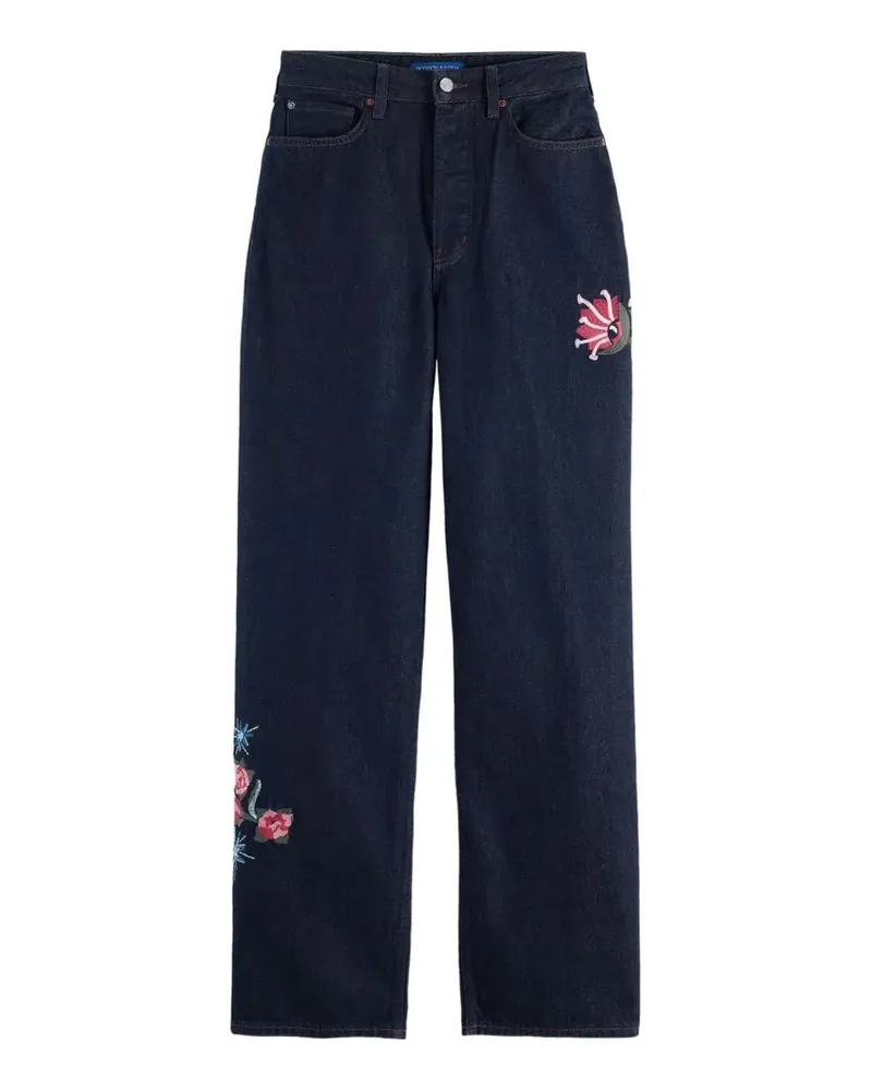 Scotch&Soda floral-embroidered jeans - Blau Blau