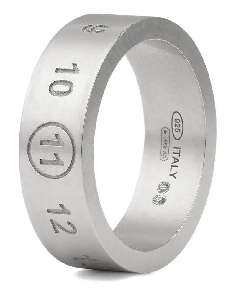 Maison Margiela engraved numeric-sequence ring - Silber Silber