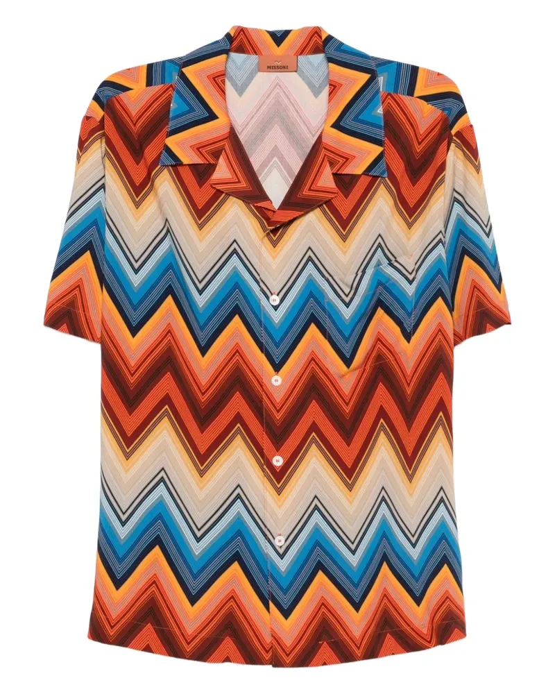 Missoni Hemd mit Zickzacktasche - Orange Orange