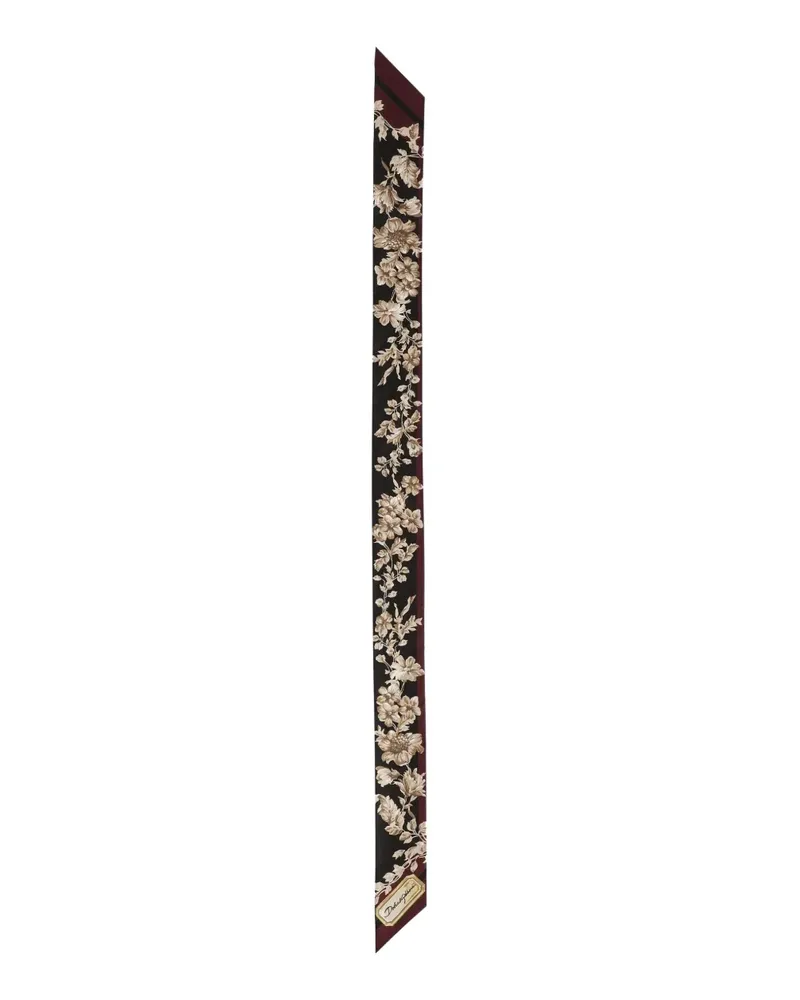 Dolce & Gabbana Seidenschal mit Blumen-Print - Braun Braun