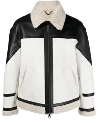 Neil Barrett Lederjacke mit Faux Shearling Weiß