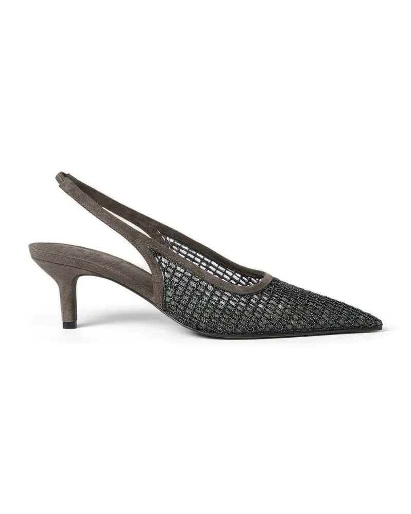 Brunello Cucinelli Pumps mit Netzdetail - Schwarz Schwarz