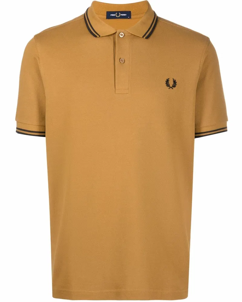 Fred Perry Poloshirt mit Logo-Stickerei Braun