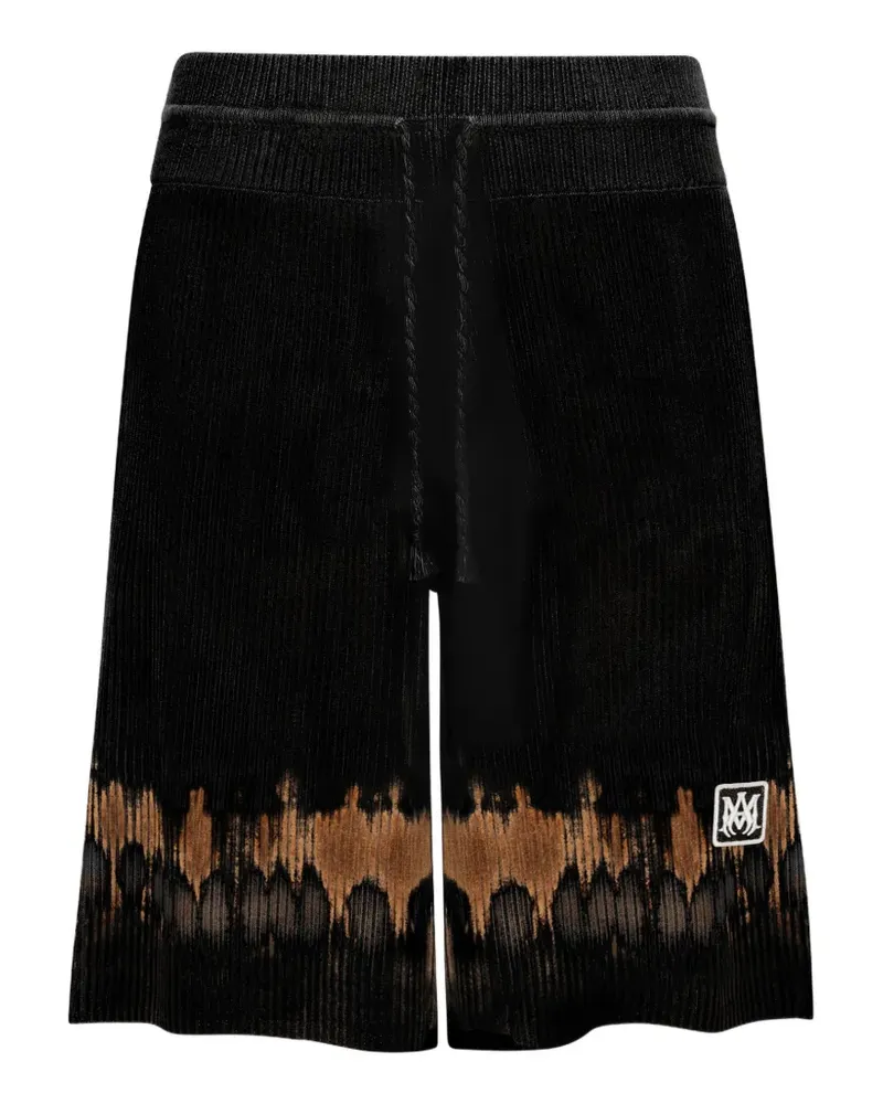 Amiri Gestrickte Shorts in Batik-Optik mit MA-Patch - Schwarz Schwarz