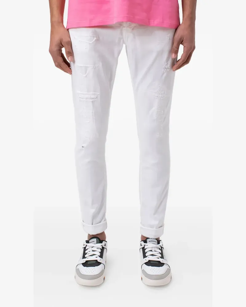 Dondup George Jeans im Distressed-Look - Weiß Weiß