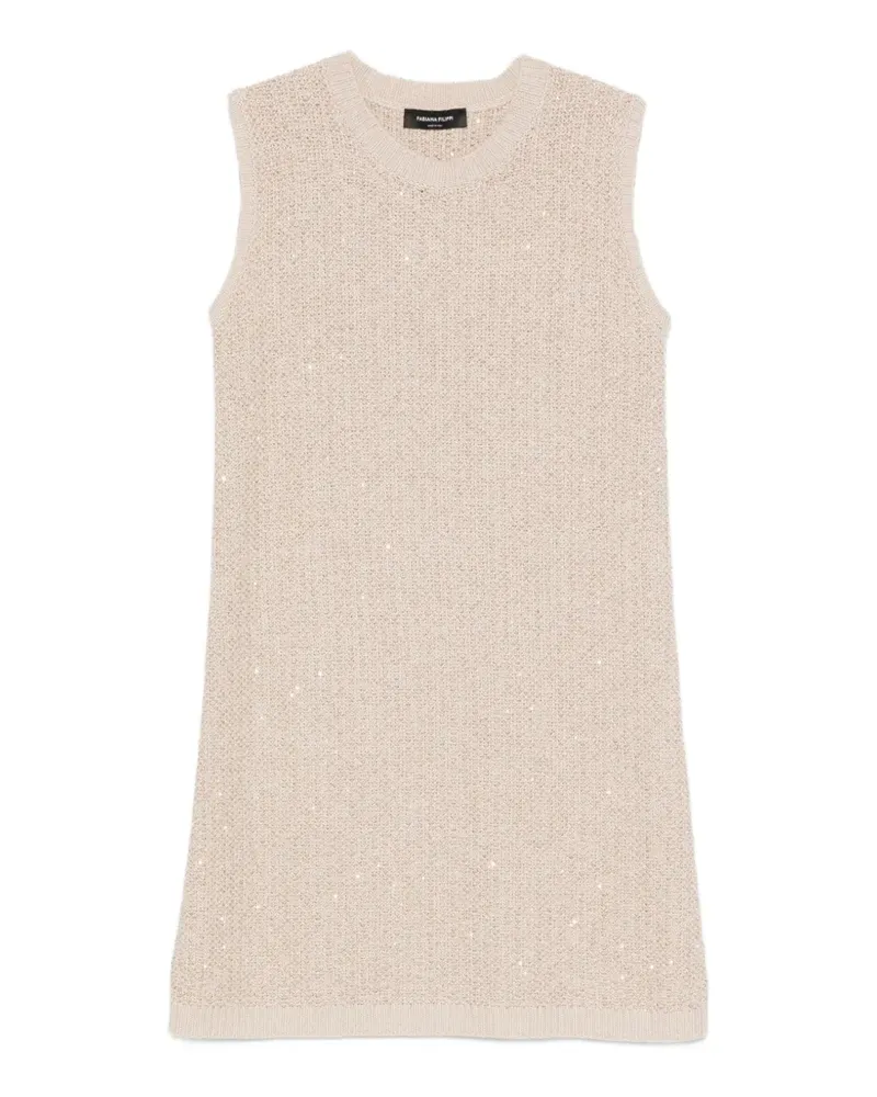 Fabiana Filippi sequin-embellished knitted dress - Nude Nude