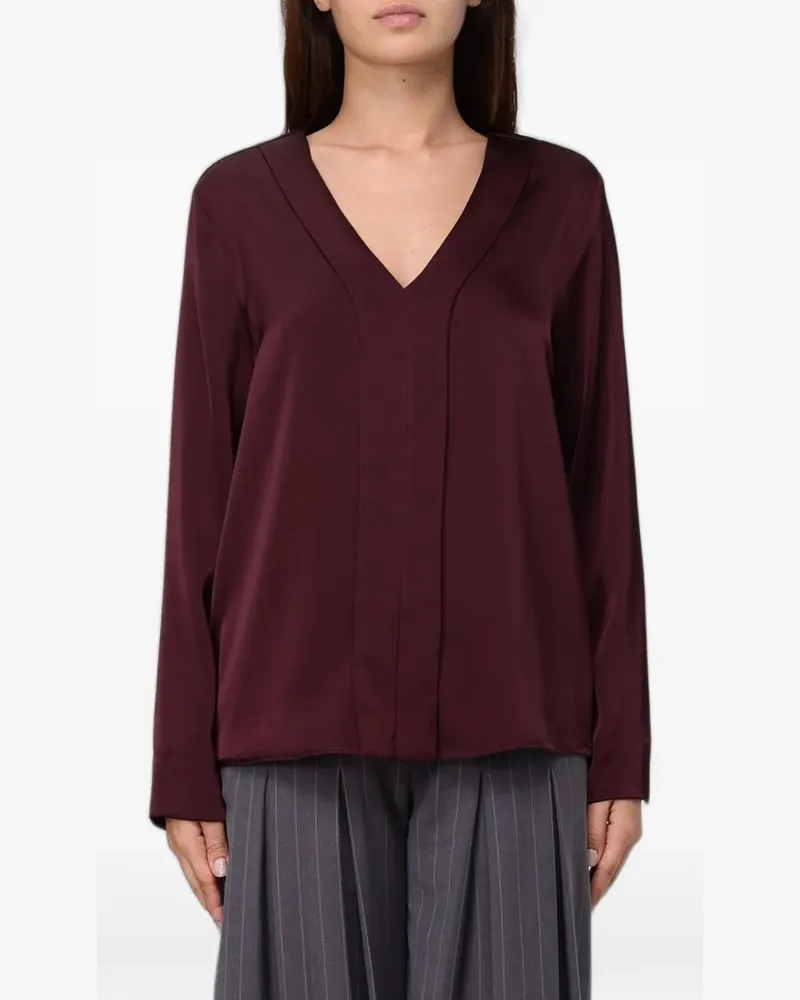 Hanita V-neck satin blouse - Rot Rot