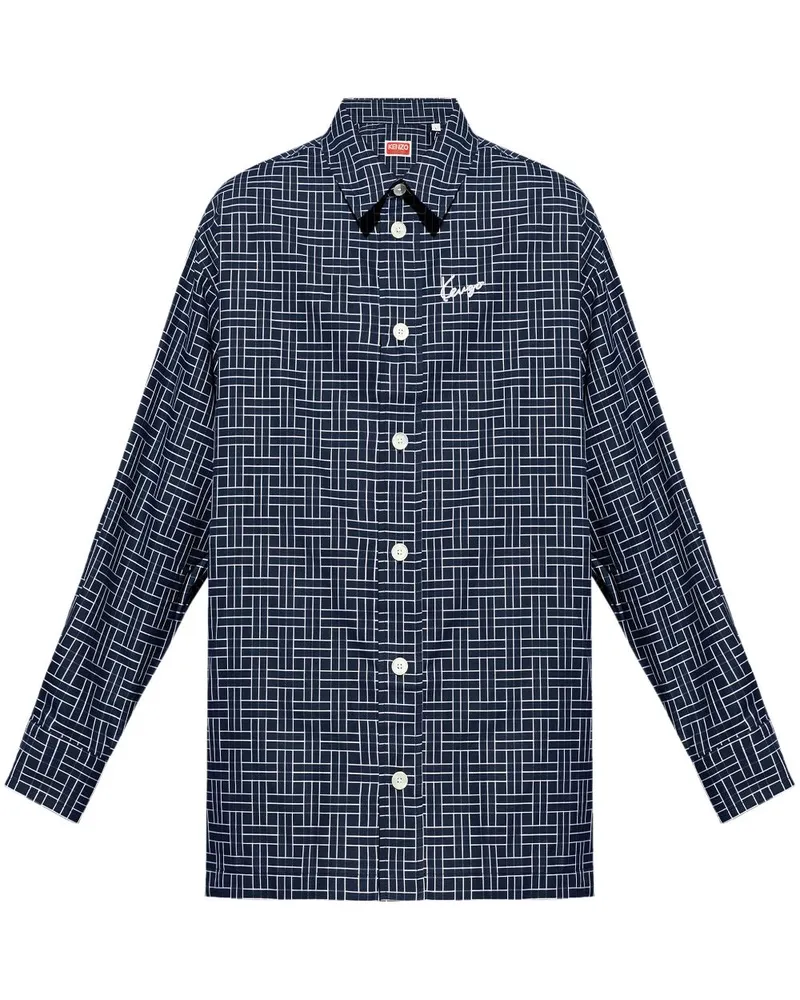 Kenzo Hemd mit Logo-Print - Blau Blau