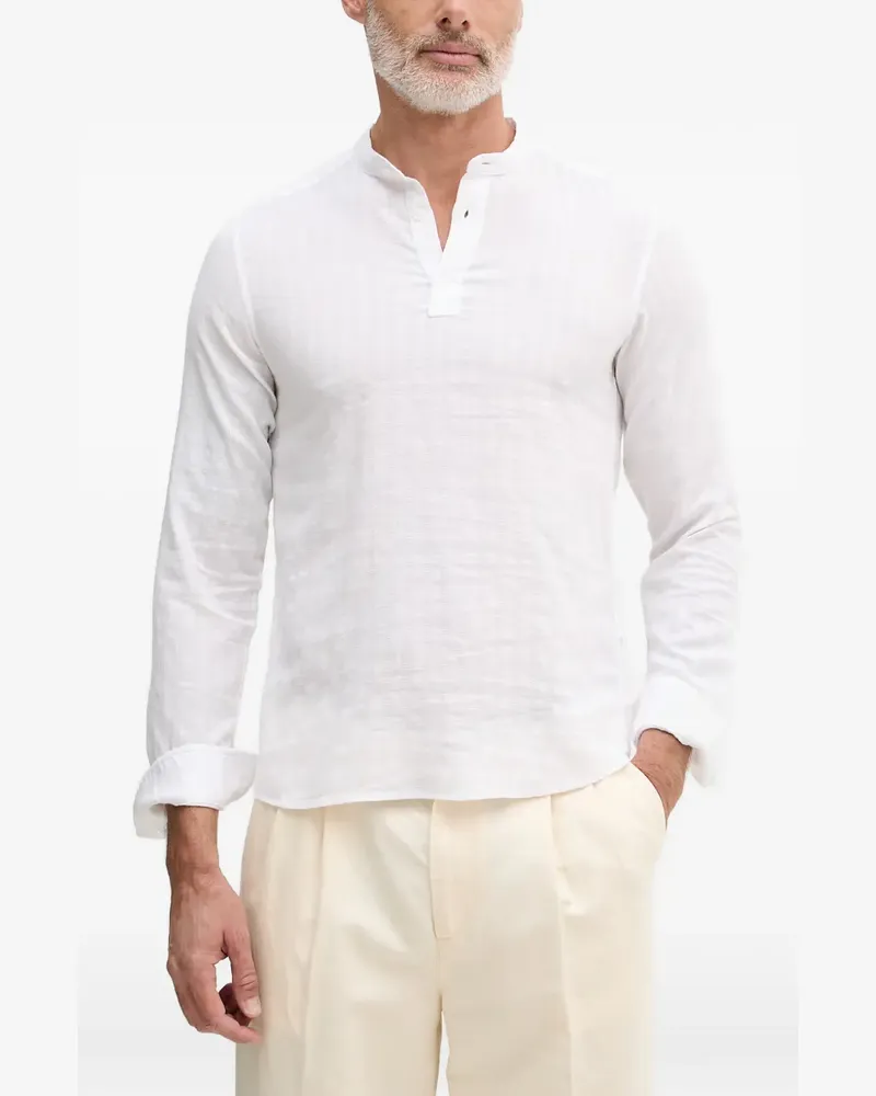 Benetton Henley textured long-sleeve shirt - Weiß Weiß