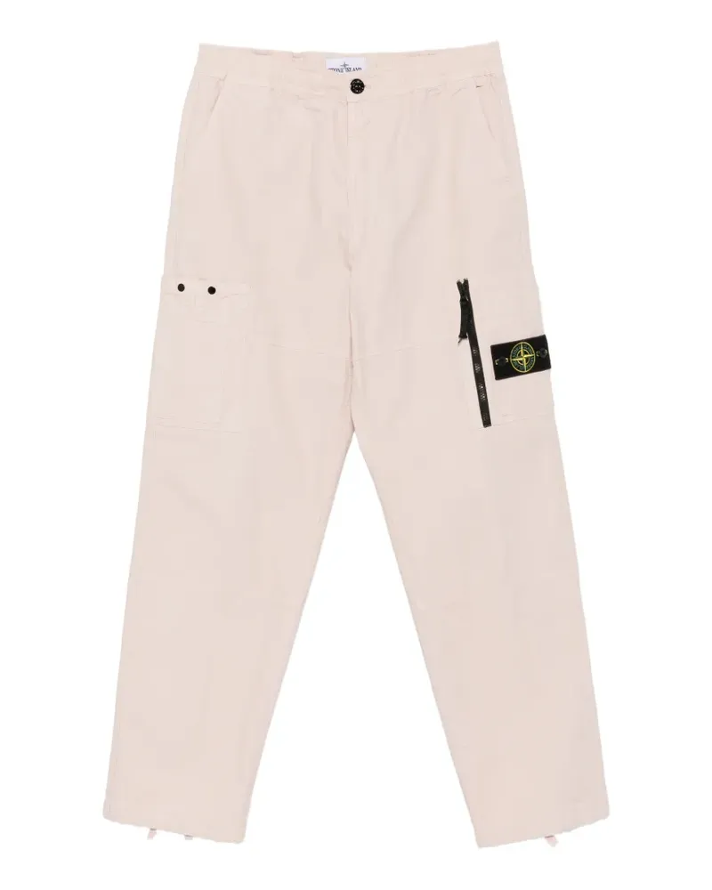 Stone Island logo-patch loose-fit cotton cargo pants - Rosa Rosa
