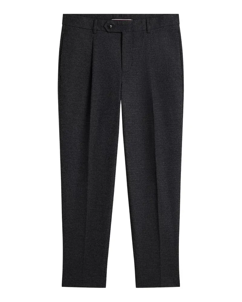 Tommy Hilfiger pleated micro-check tapered-leg tailored trousers - Grau Grau