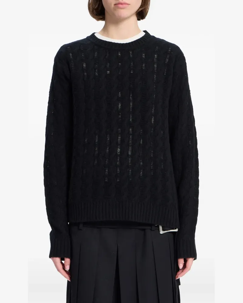 Ann Demeulemeester Pullover mit Zopfmuster - Schwarz Schwarz
