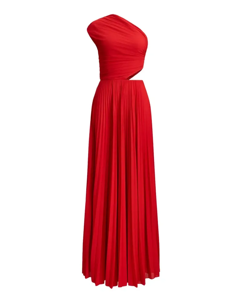 Ralph Lauren one-shoulder pleated maxi dress - Rot Rot