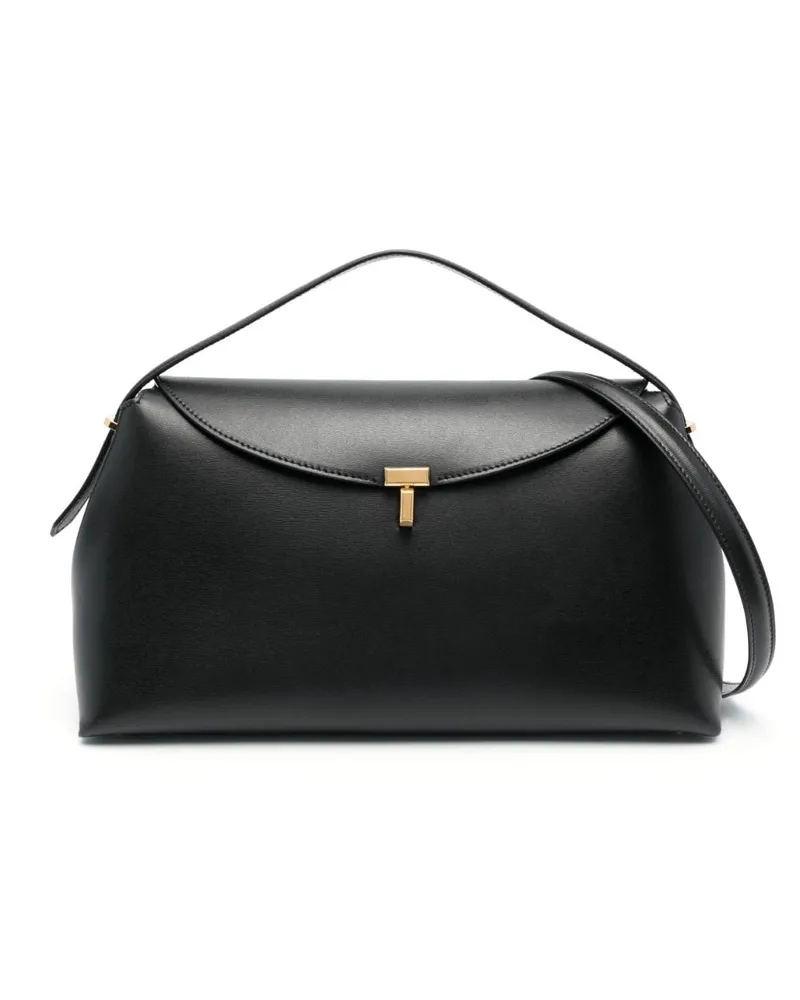 Totême Abgerundete T-Lock Schultertasche - Schwarz Schwarz