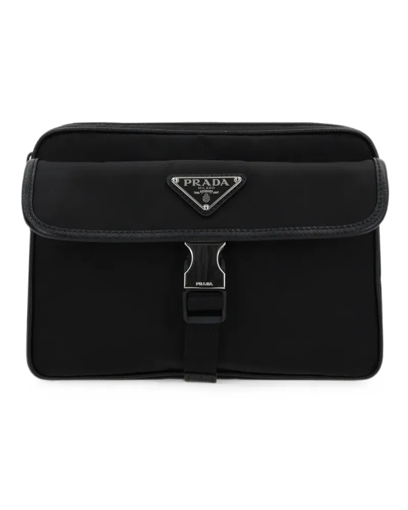 Prada Re-Nylon and Saffiano leather shoulder bag - Schwarz Schwarz