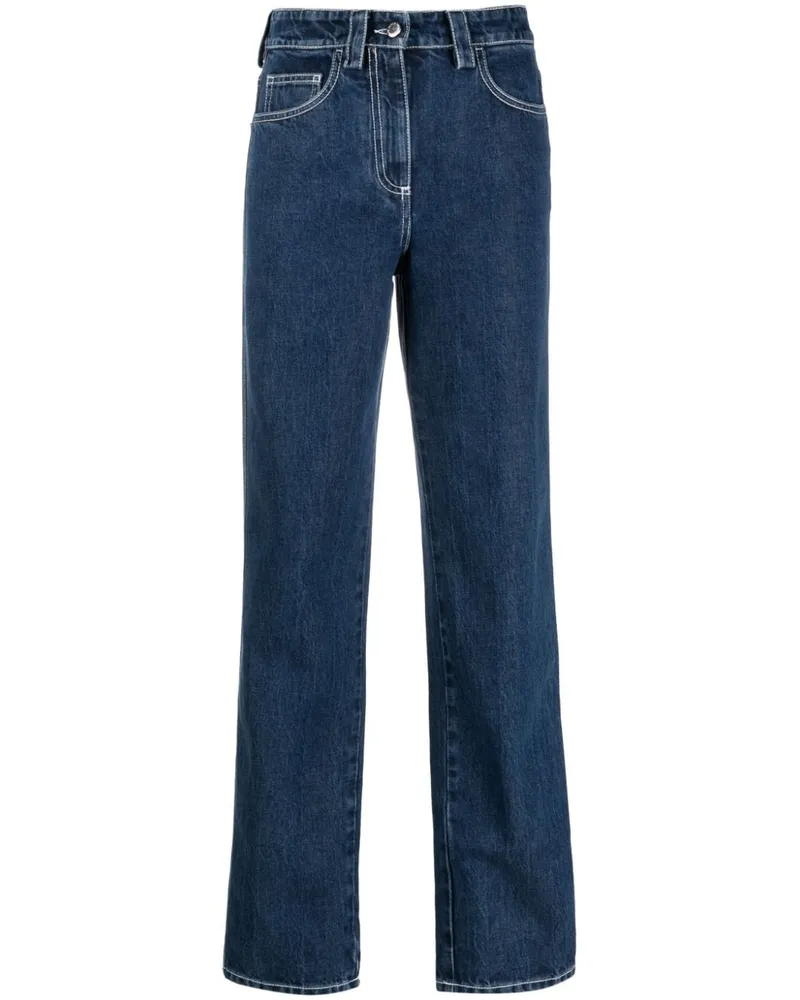 SUNNEI Straight-Leg-Jeans mit Kontrastnaht Blau