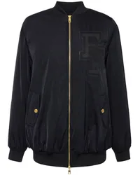 Elisabetta Franchi Bomberjacke mit Logo-Print Schwarz