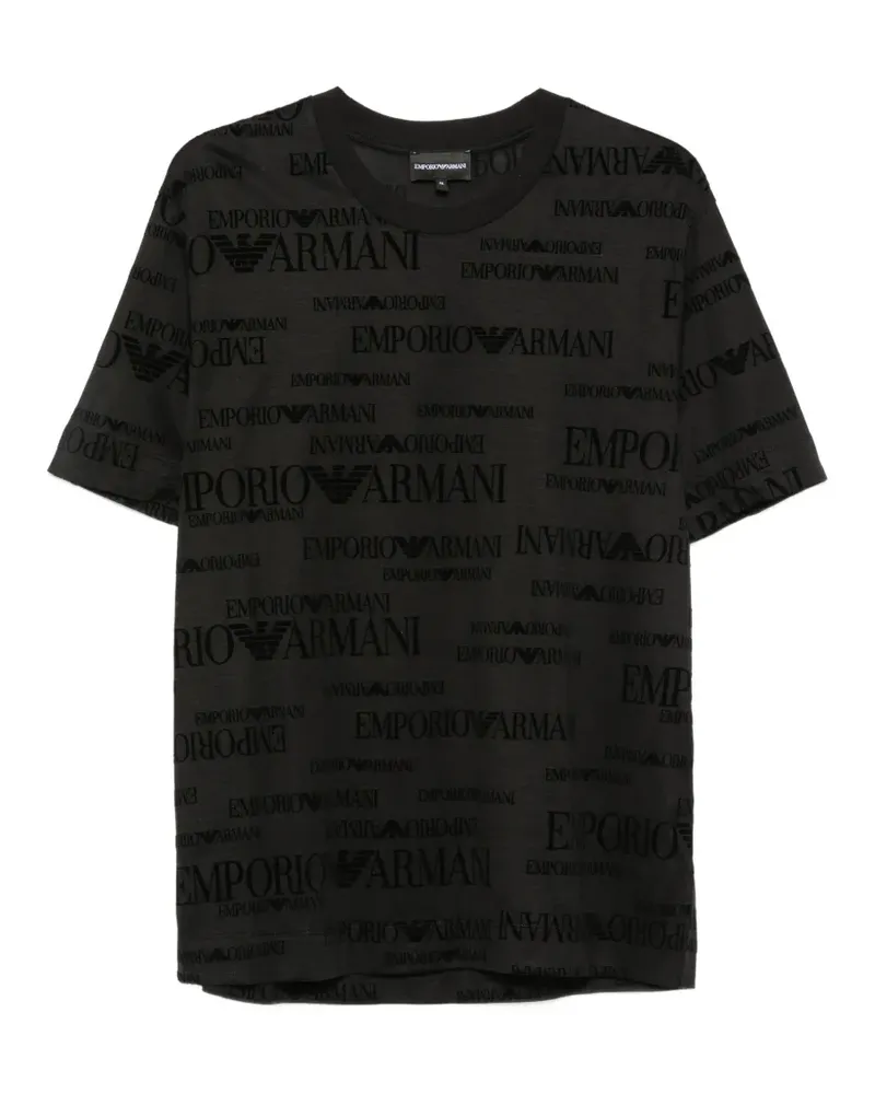 Emporio Armani T-Shirt mit Logo-Print - Schwarz Schwarz