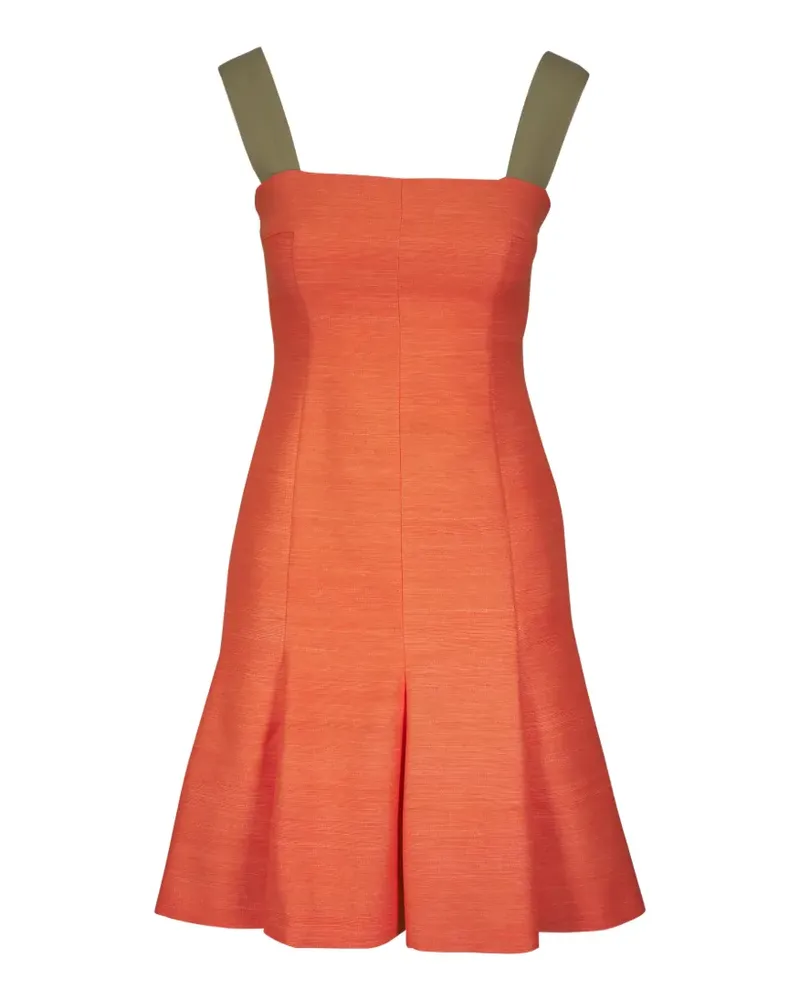 Akris square-neck pleated dress - Orange Orange