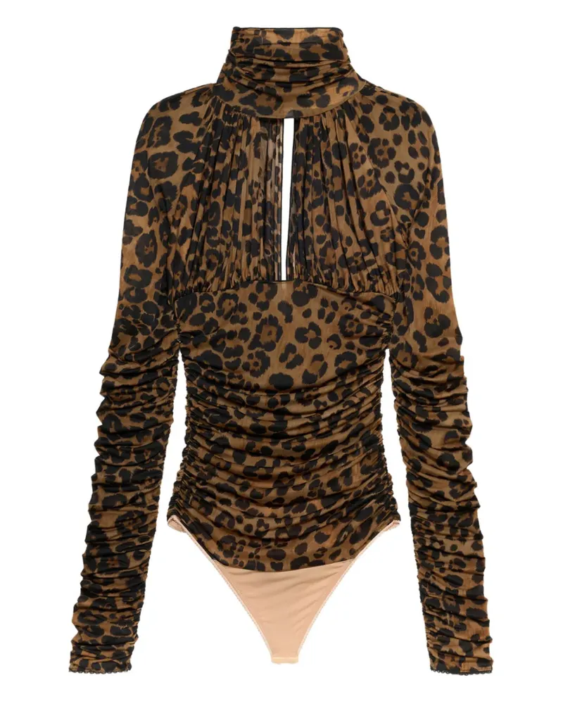 Blumarine Body mit Leoparden-Print - Braun Braun
