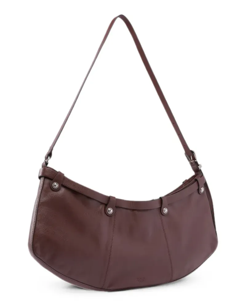 Pinko Schultertasche mit gravierter Schnalle - Braun Braun