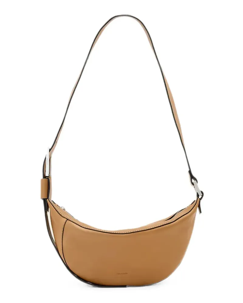 AllSaints buckle-strap crescent shoulder bag - Nude Nude
