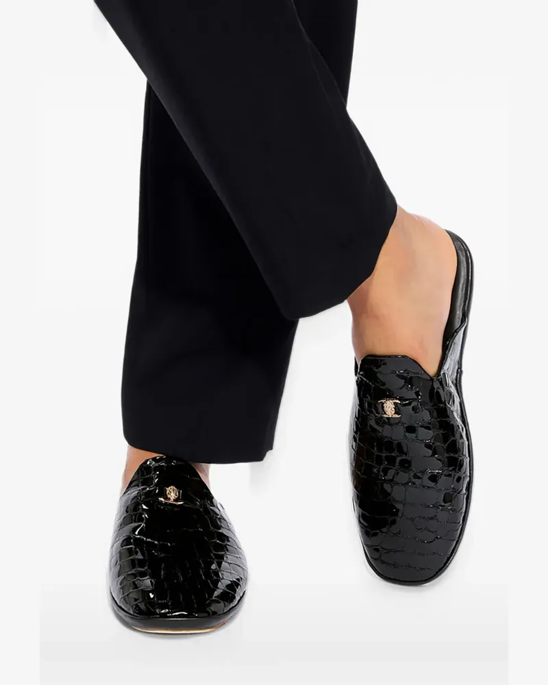 Kurt Geiger Savoy Slipper mit Kroko-Prägung - Schwarz Schwarz