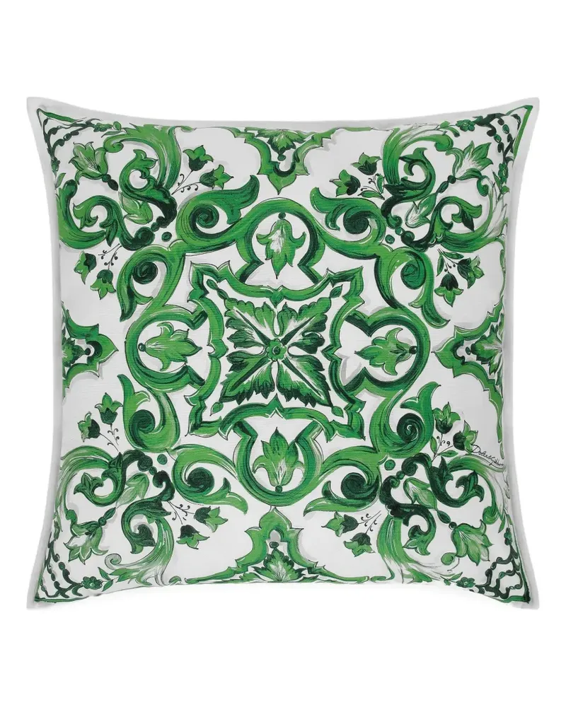 Dolce & Gabbana Dekokissen mit Mediterraneo-Print (60cm x 60cm) - Grün Grün