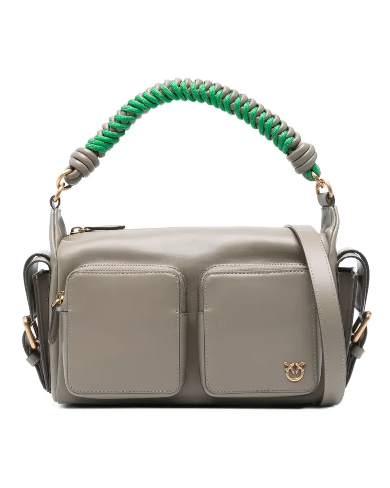 Pinko Schultertasche mit Flechtriemen - Nude Nude