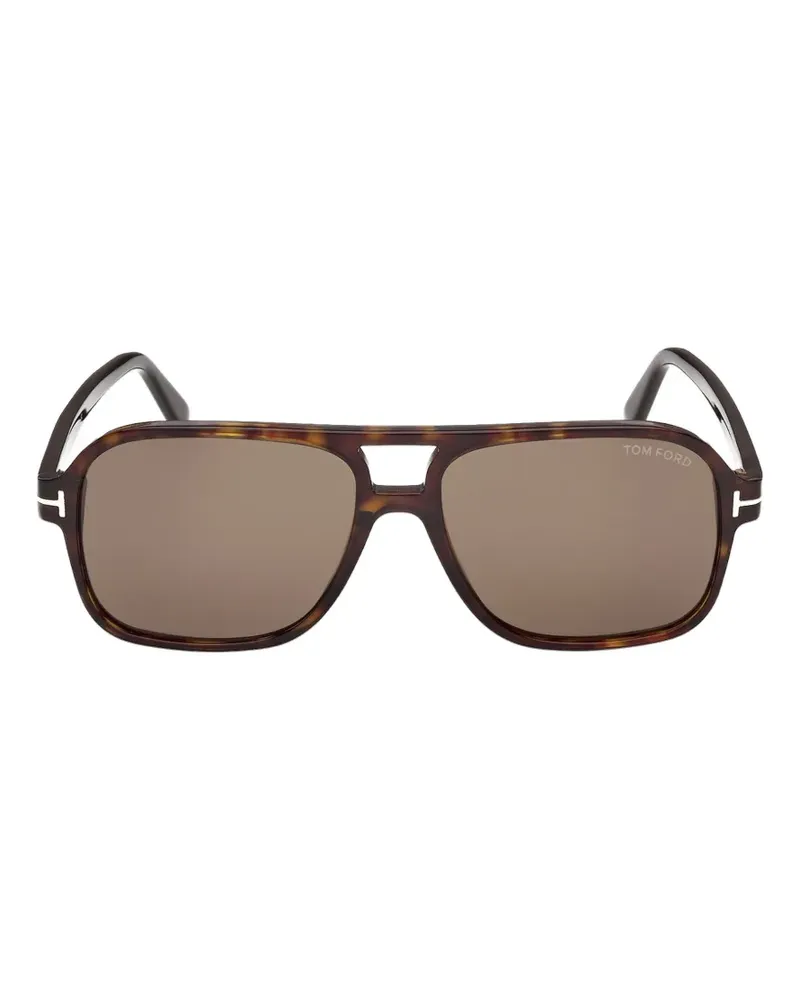 Tom Ford Madison-02 Sonnenbrille mit eckigem Gestell - Braun Braun