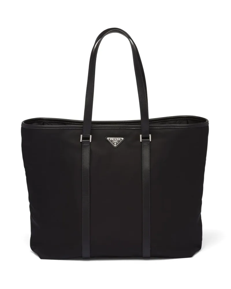 Prada Shopper mit Triangel-Logo - Schwarz Schwarz