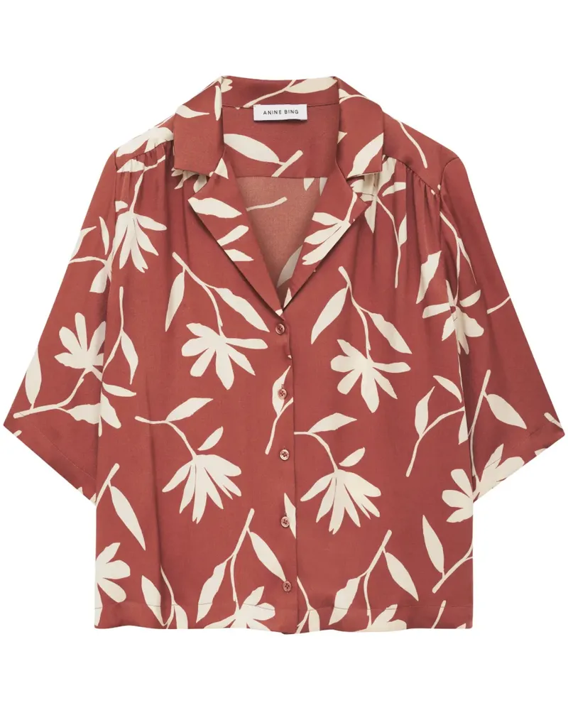 Anine Bing T-Shirt mit Margeriten-Print - Rot Rot