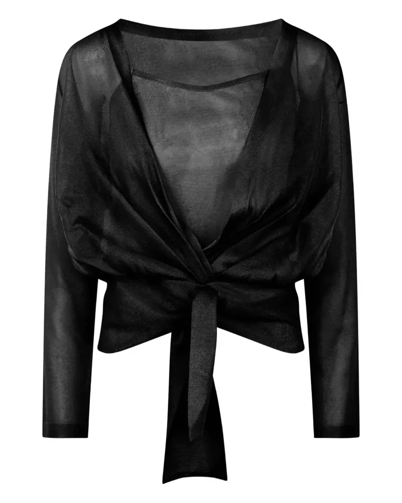 Alberta Ferretti Semi-transparentes Oberteil - Schwarz Schwarz