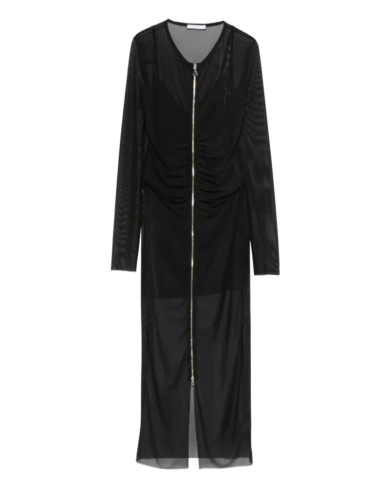 Patrizia Pepe Midikleid aus Mesh - Schwarz Schwarz
