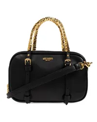 Moschino Mini-Tasche mit Logo-Schild Schwarz