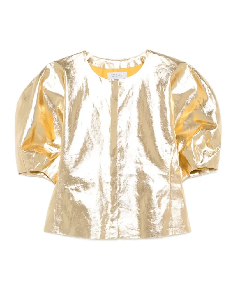Gabriela Hearst Waverly puff-sleeve top - Gold Gold