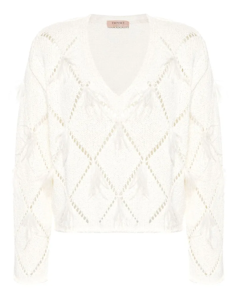 Twin-Set Pullover mit Rautenmuster - Nude Nude