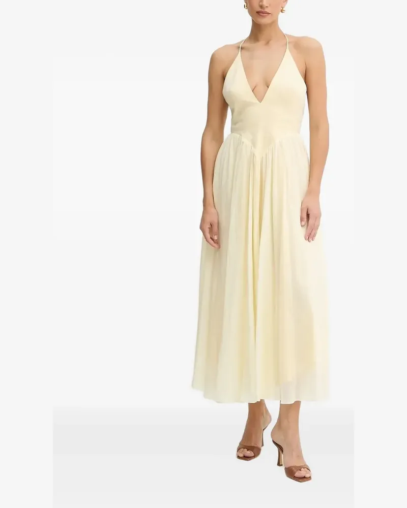 Bardot Gerafftes Arletha Maxikleid mit überkreuzten Trägern - Gelb Gelb