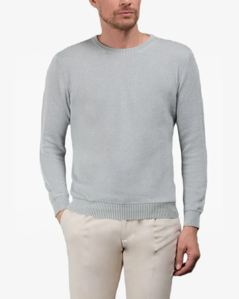 MOORER Orvieto Pullover mit rundem Ausschnitt - Grau Grau