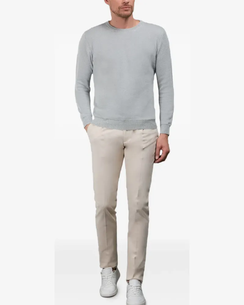 MOORER Orvieto round-neck sweater - Grau Grau