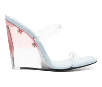 transparent-strap wedge sandals - Weiß